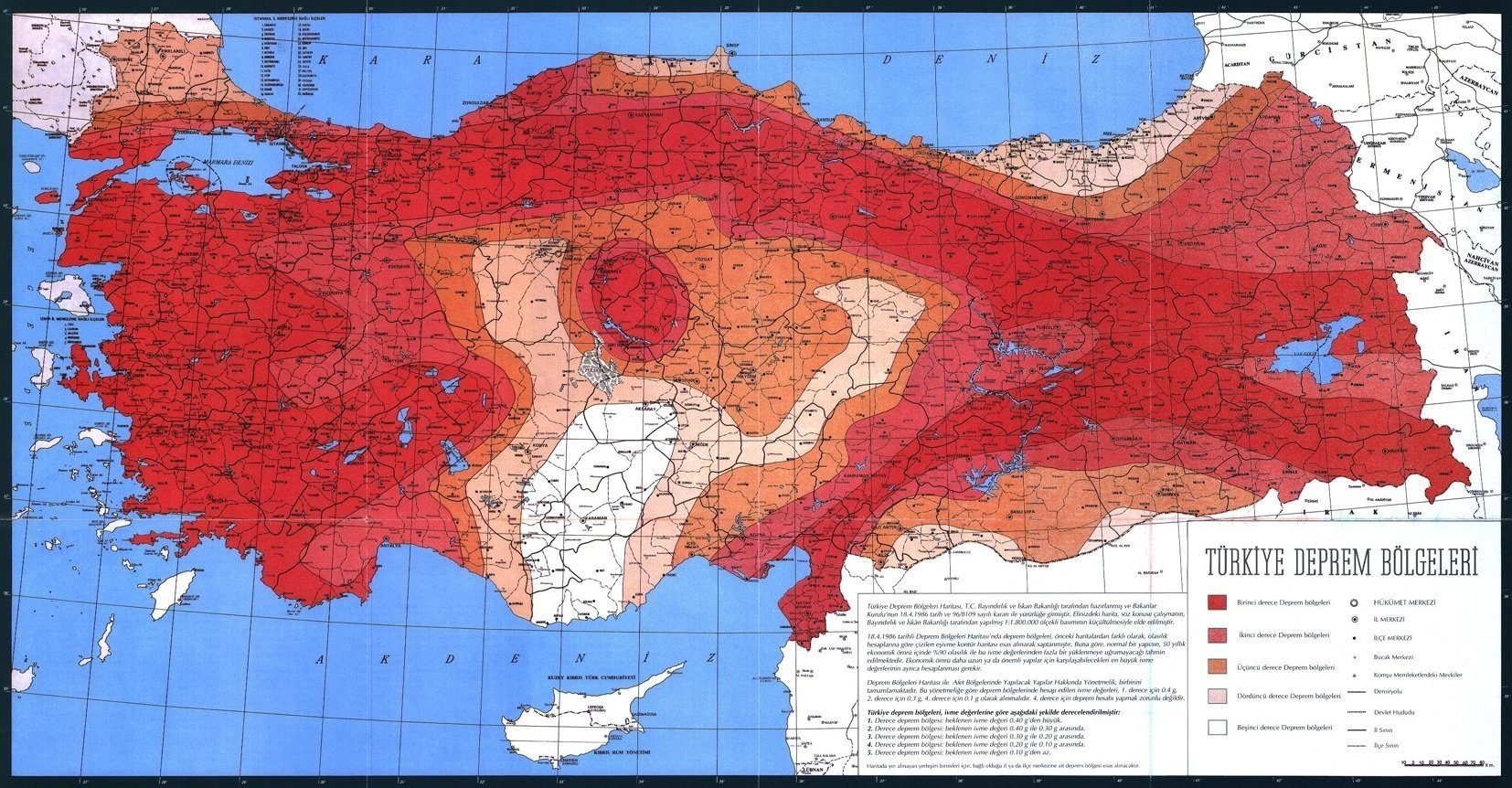Trkiye Deprem Blgeleri Haritas